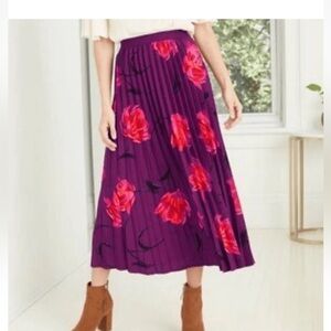 A New Day Purple Floral Midi Skirt